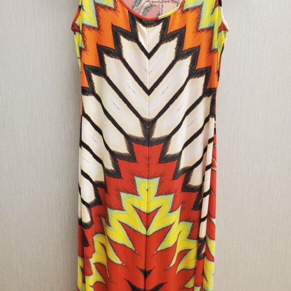 Western Maxi Dress Tribal Aztec Jersey Stretchy Cowgirl Rodeo - Picture 8 of 16